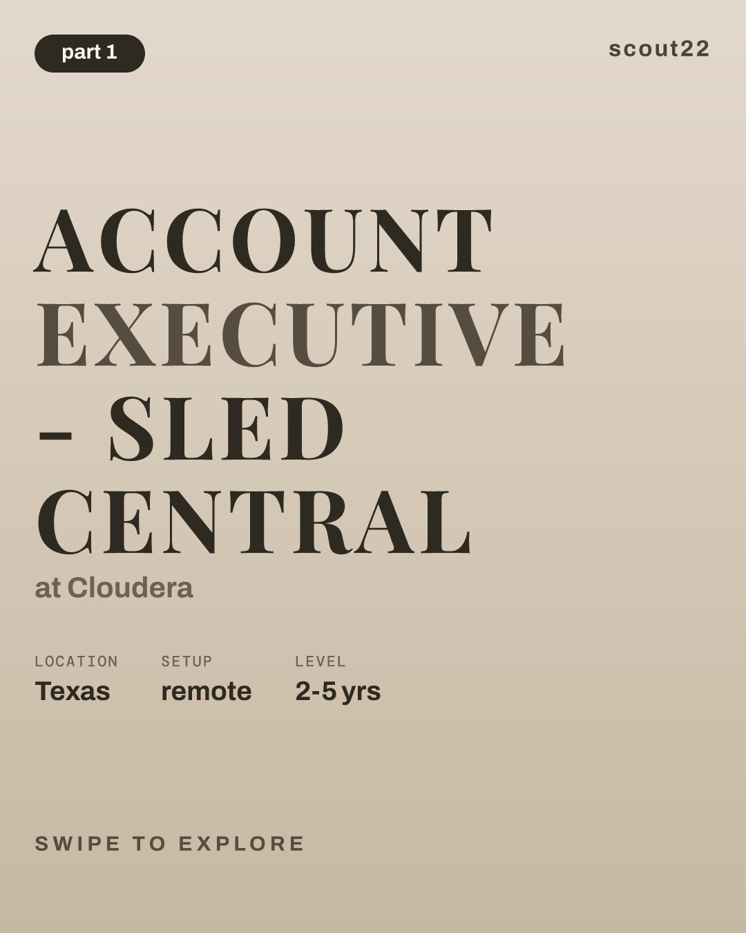 Account Executive - SLED Central at Cloudera
