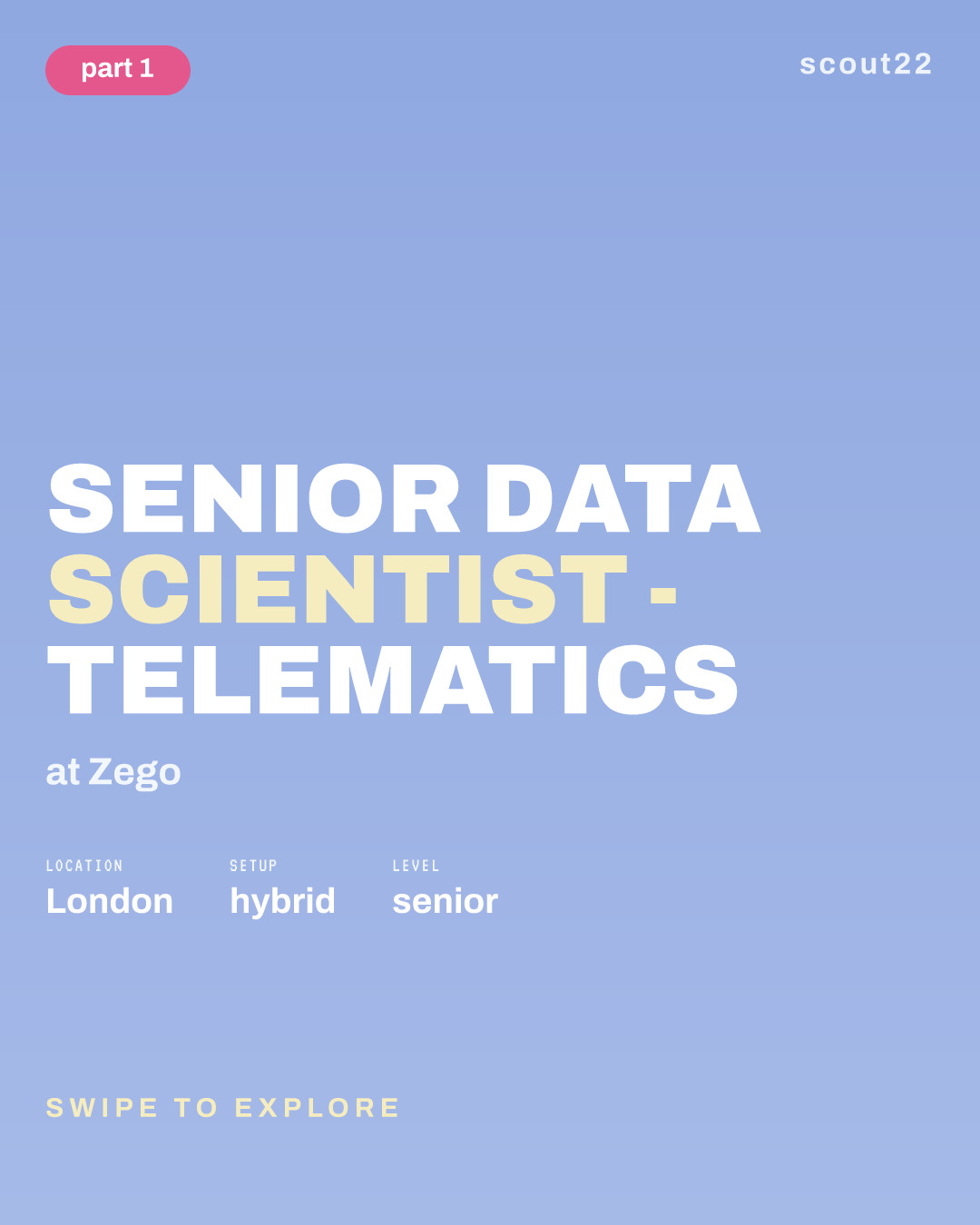 Senior Data Scientist - Telematics at Zego