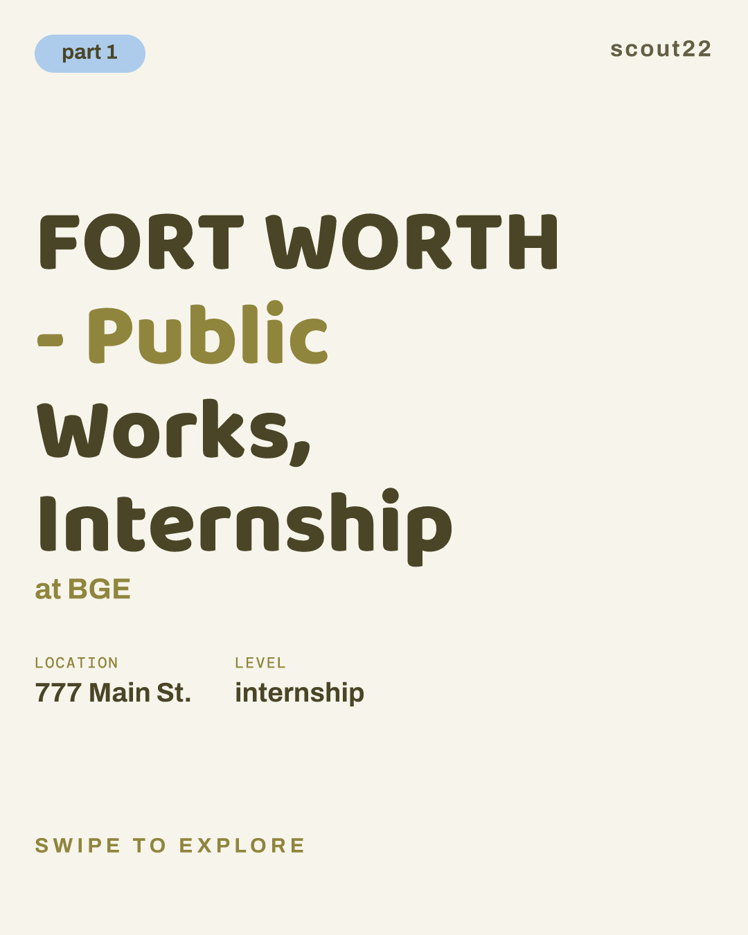FORT WORTH - Public Works, Internship at BGE