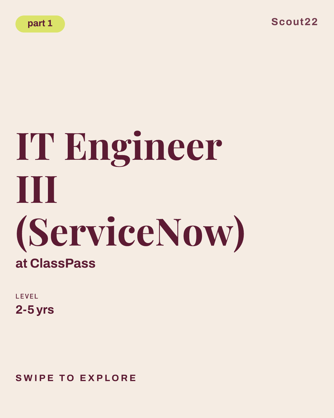IT Engineer III (ServiceNow) at ClassPass