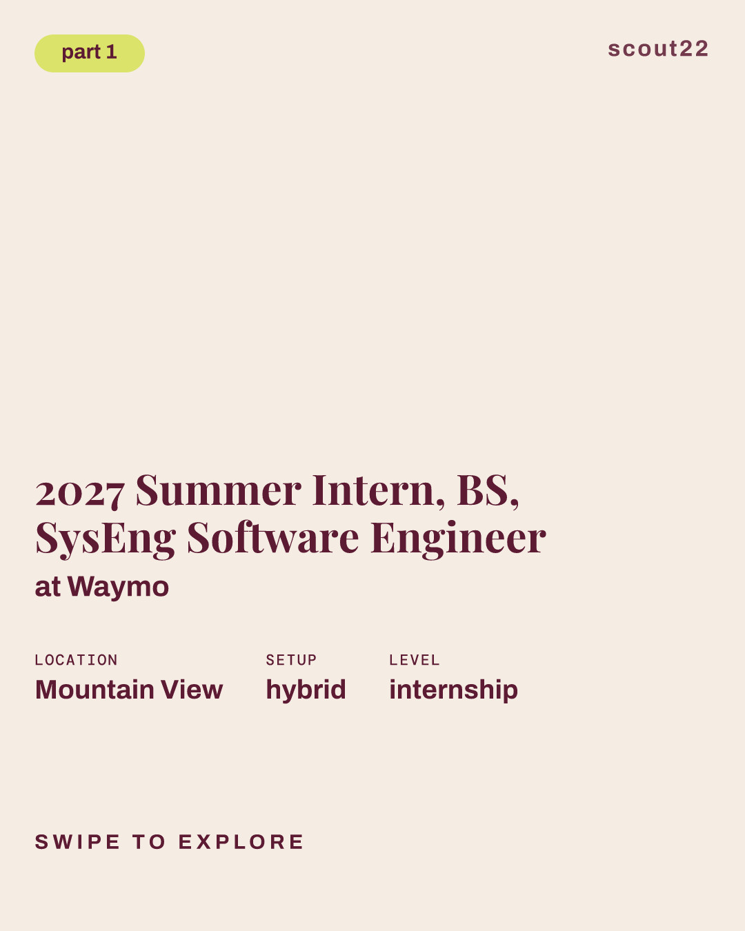 2027 Summer Intern, BS, SysEng Software Engineer at Waymo