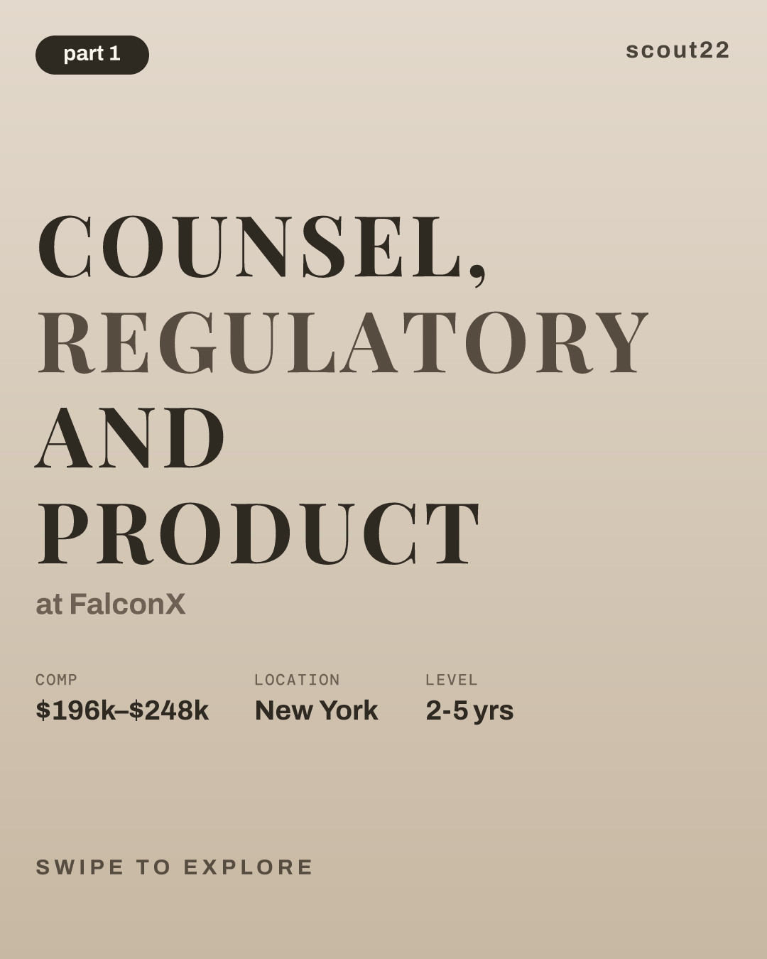 Counsel, Regulatory and Product at FalconX