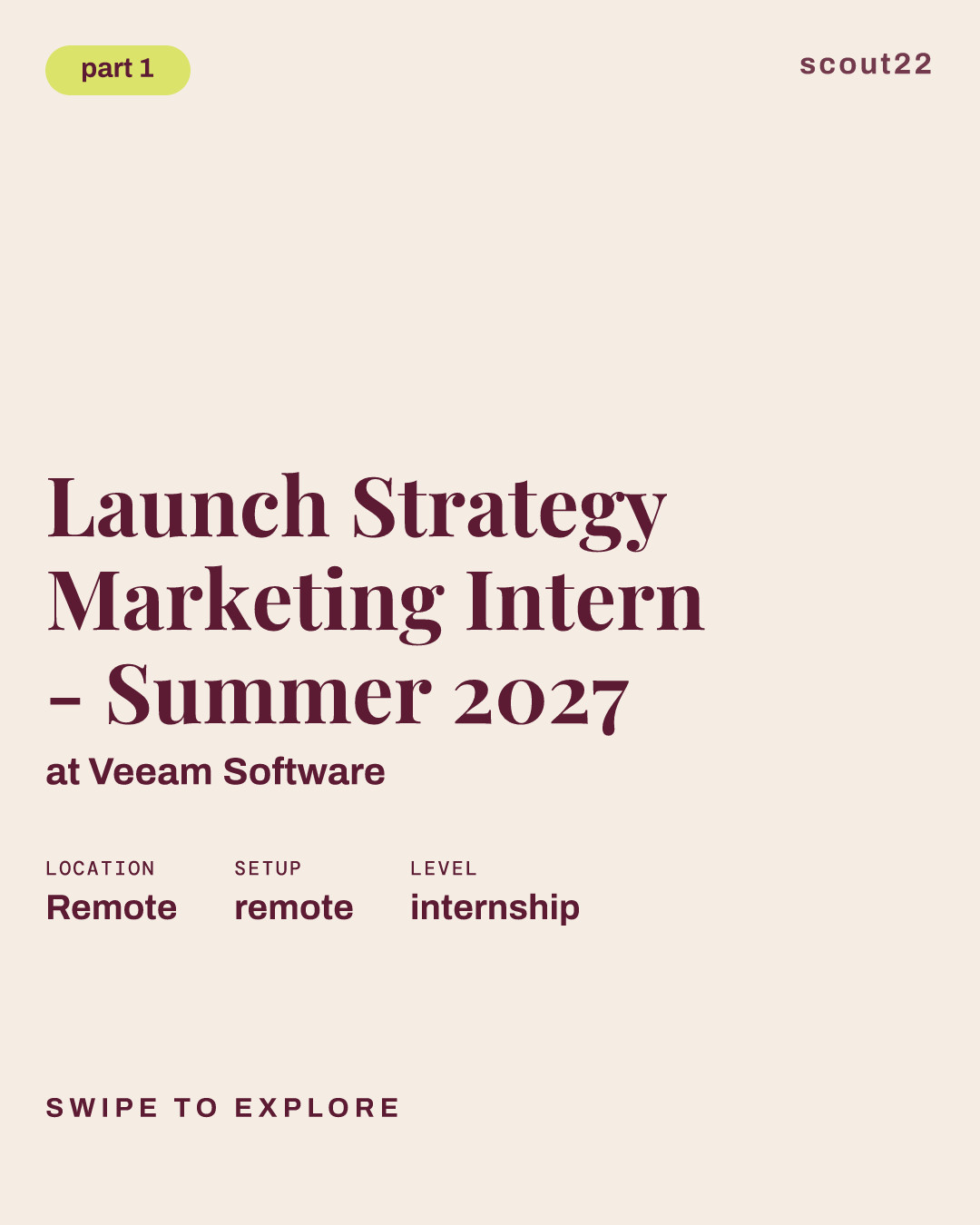 Launch Strategy Marketing Intern - Summer 2027 at Veeam Software