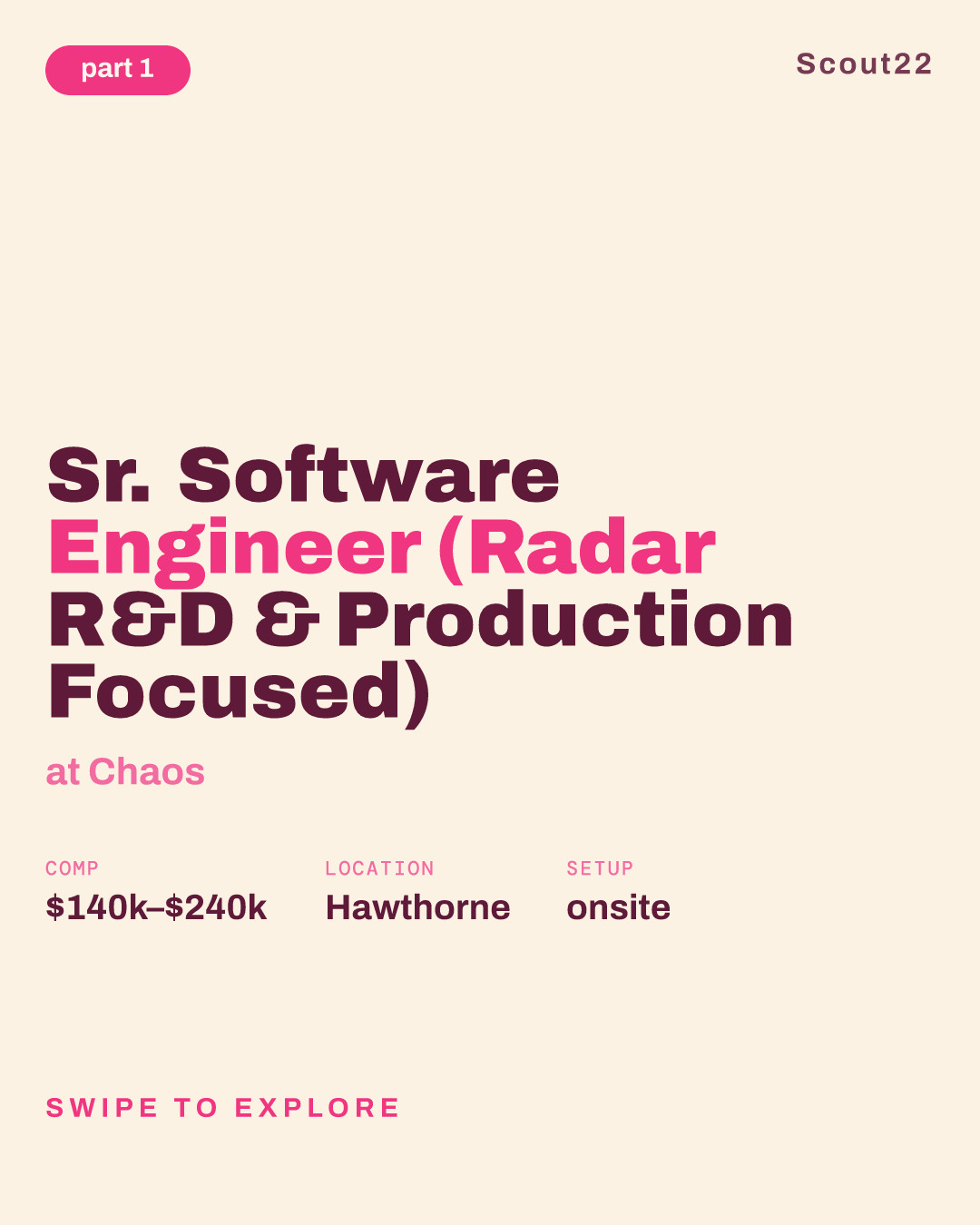 Sr. Software Engineer (Radar R&D & Production Focused) at Chaos