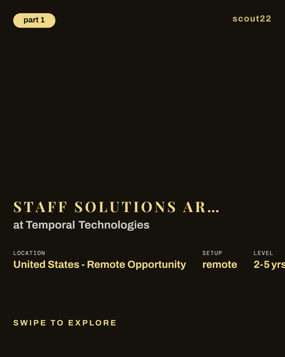 Staff Solutions Architect, Enterprise - East at Temporal Technologies