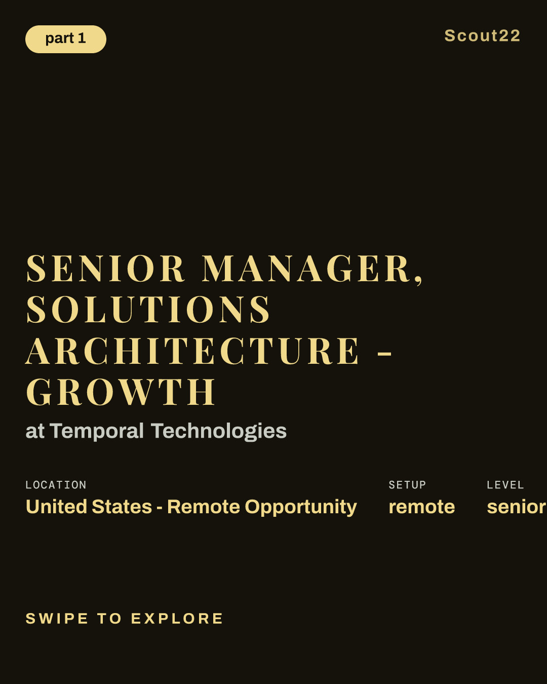 Senior Manager, Solutions Architecture - Growth at Temporal Technologies