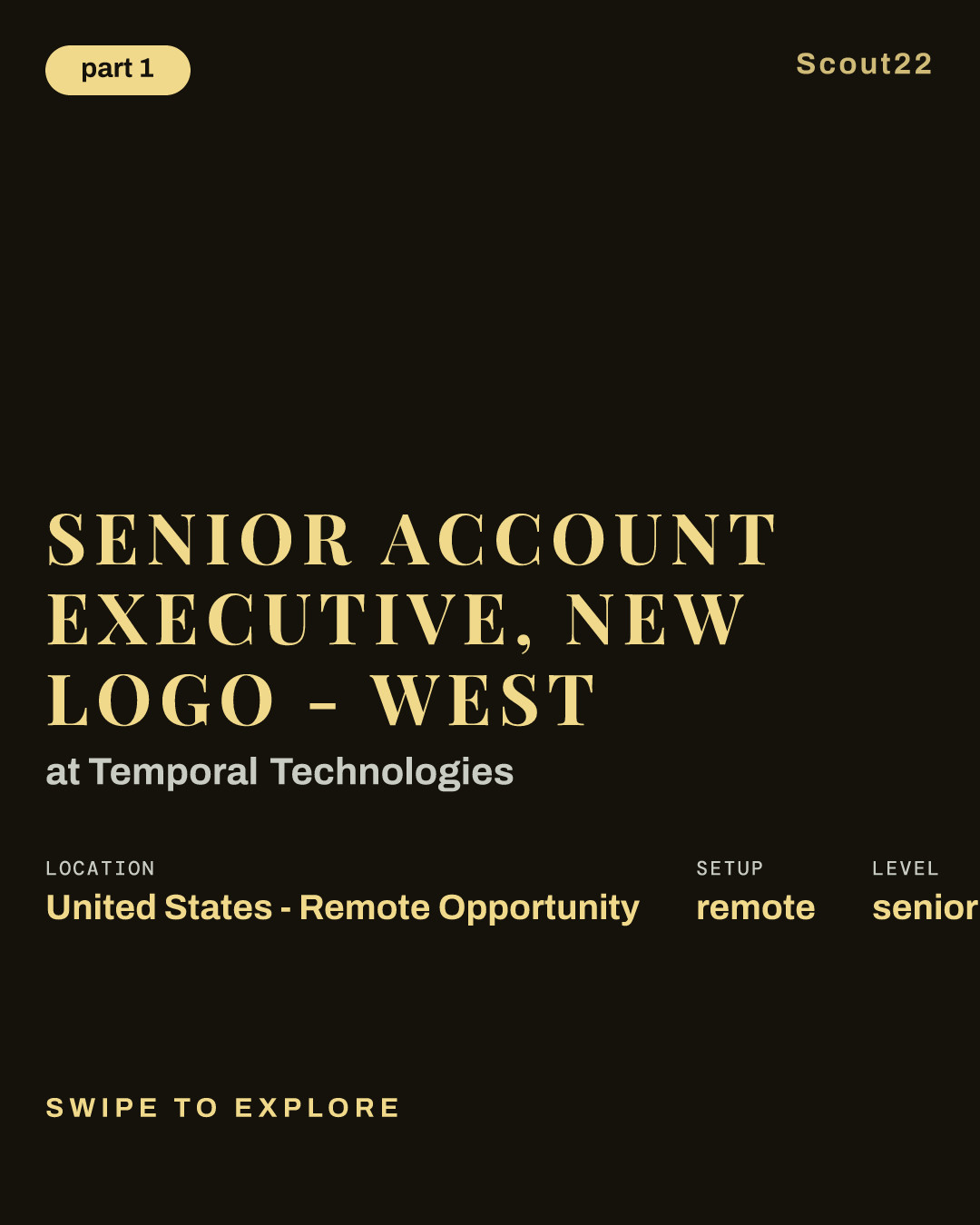 Senior Account Executive, New Logo - West at Temporal Technologies