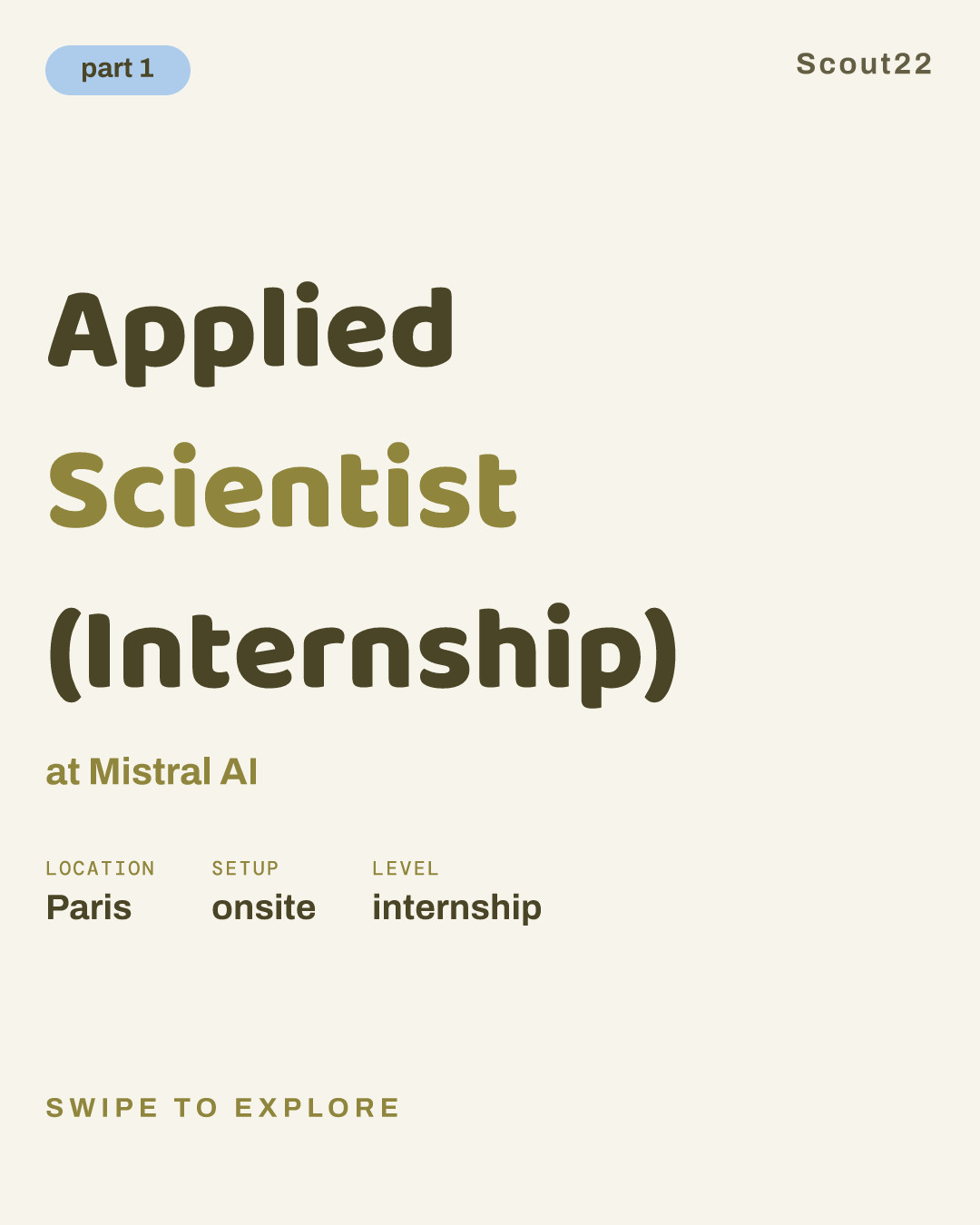 Applied Scientist  (Internship) at Mistral AI