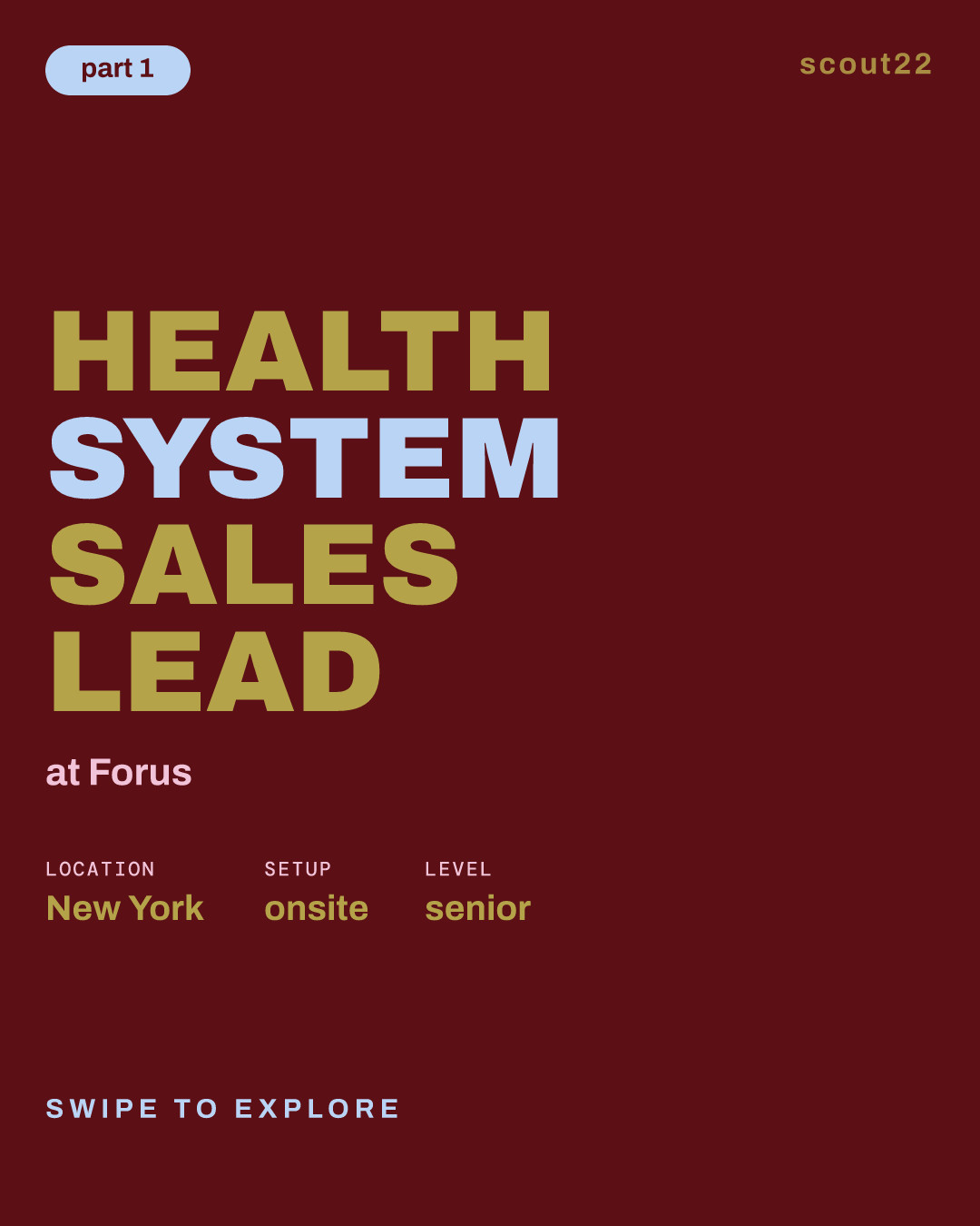 Health System Sales Lead at Forus