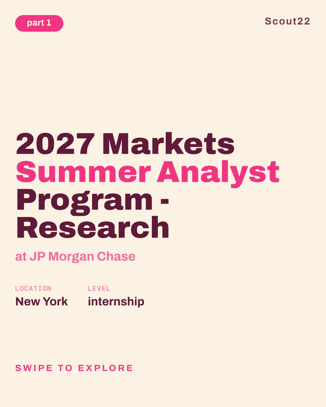 2027 Markets Summer Analyst Program - Research at JP Morgan Chase