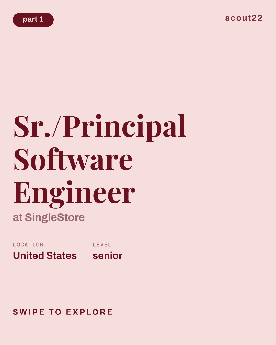 Sr./Principal Software Engineer at SingleStore