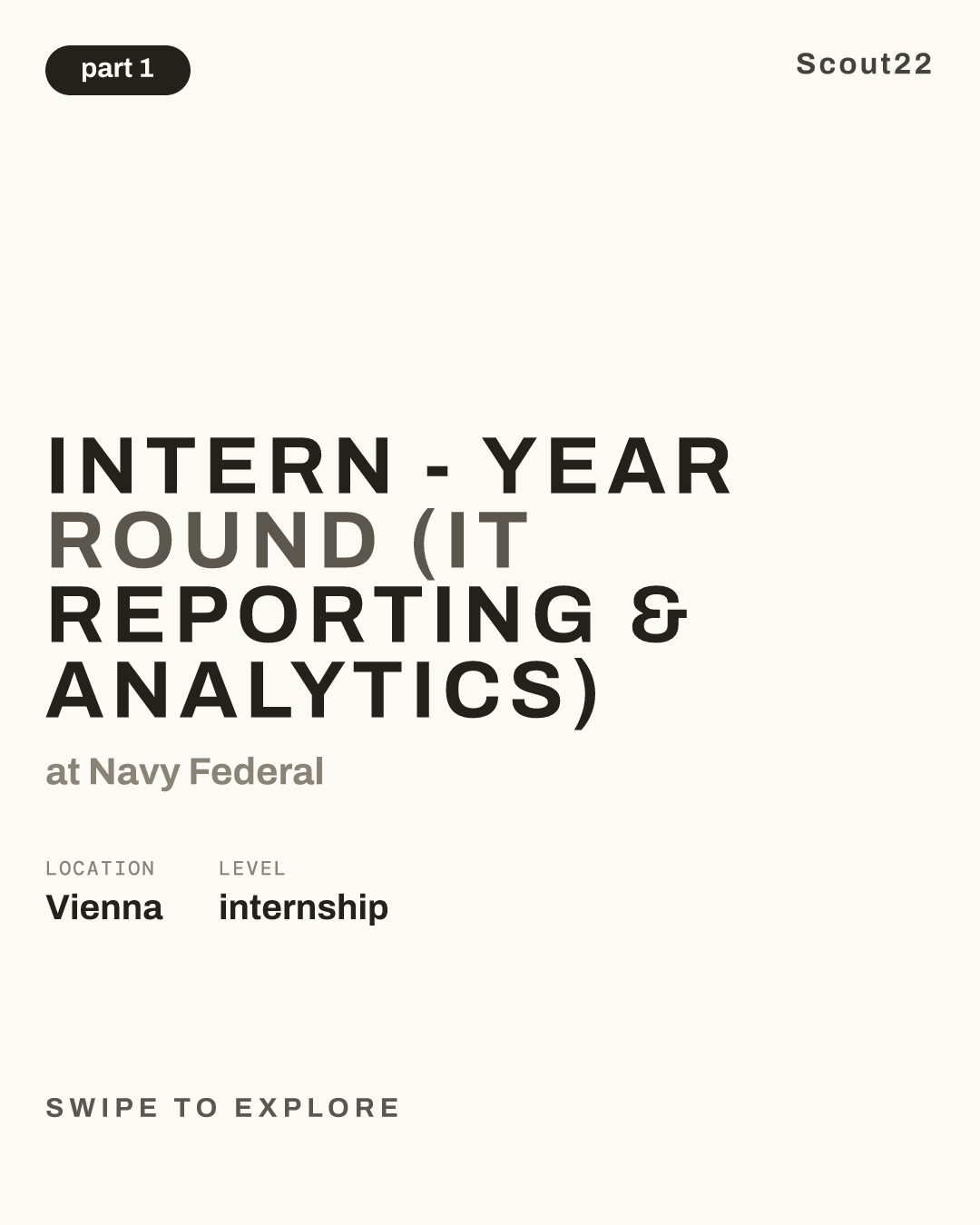 Intern - Year Round (IT Reporting & Analytics) at Navy Federal