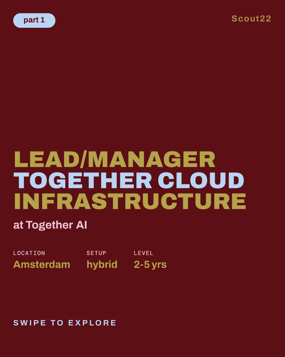 Lead/Manager Together Cloud Infrastructure at Together AI