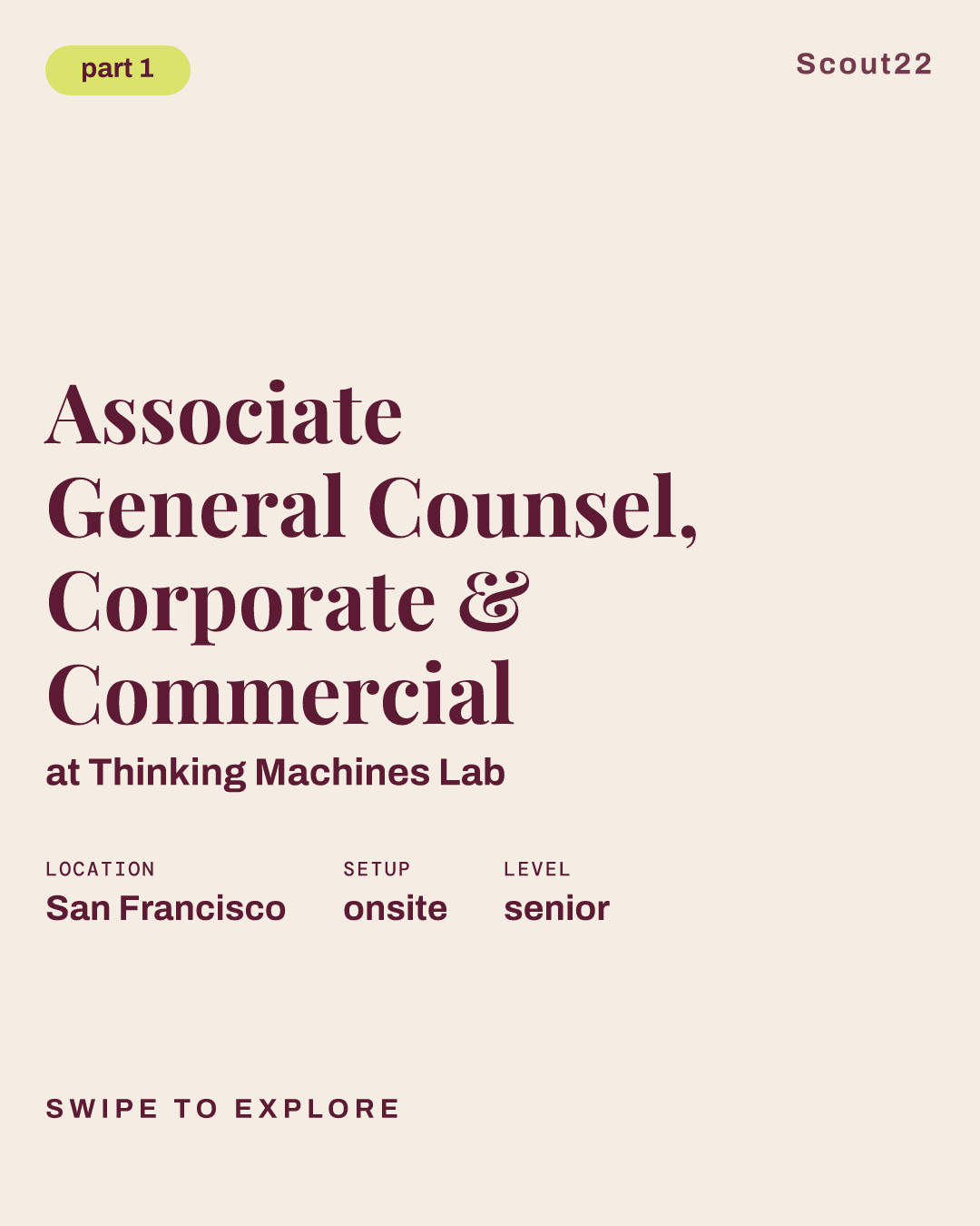 Associate General Counsel, Corporate & Commercial at Thinking Machines Lab
