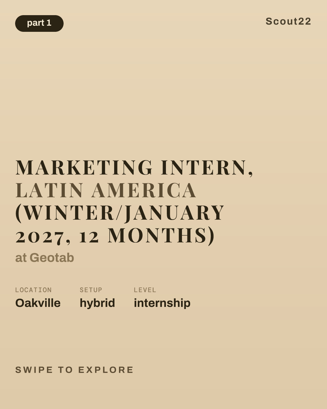 Marketing Intern, Latin America (Winter/January 2027, 12 Months) at Geotab