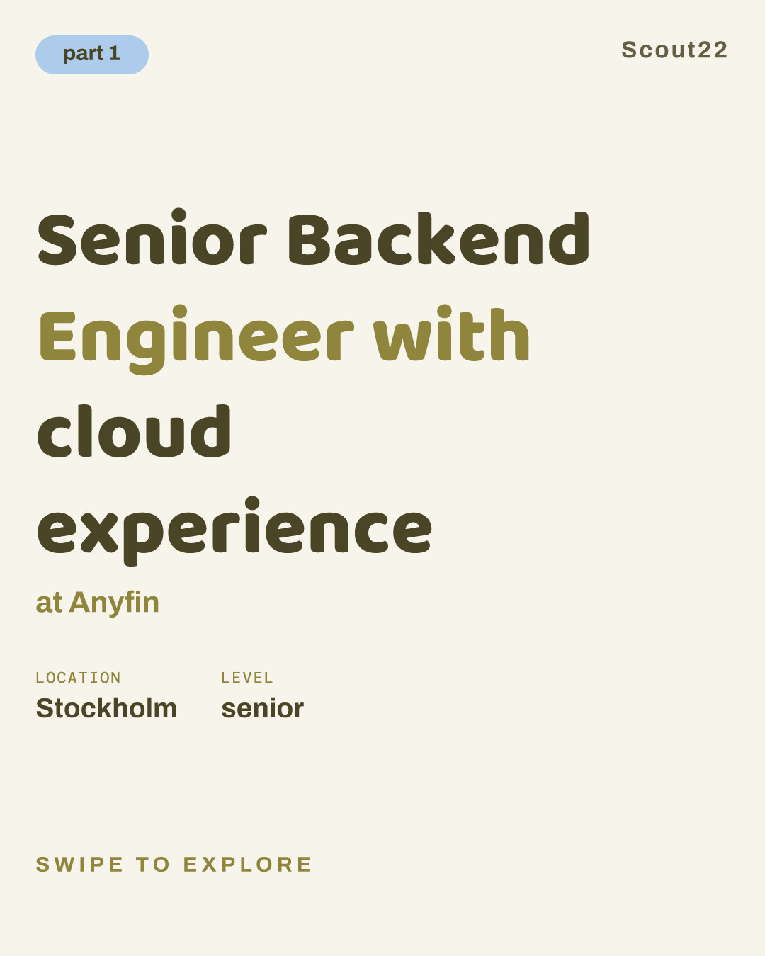 Senior Backend Engineer with cloud experience at Anyfin