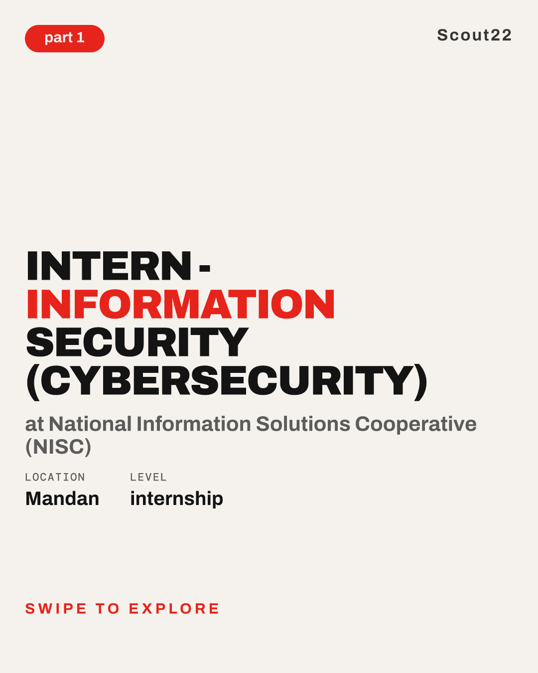 Intern - Information Security (Cybersecurity) at National Information Solutions Cooperative (NISC)