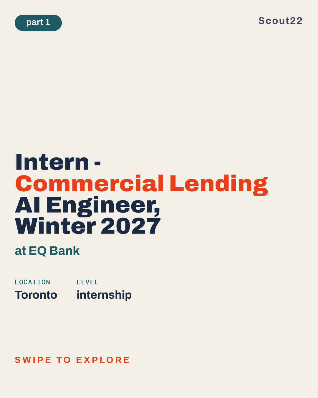 Intern - Commercial Lending AI Engineer, Winter 2027 at EQ Bank