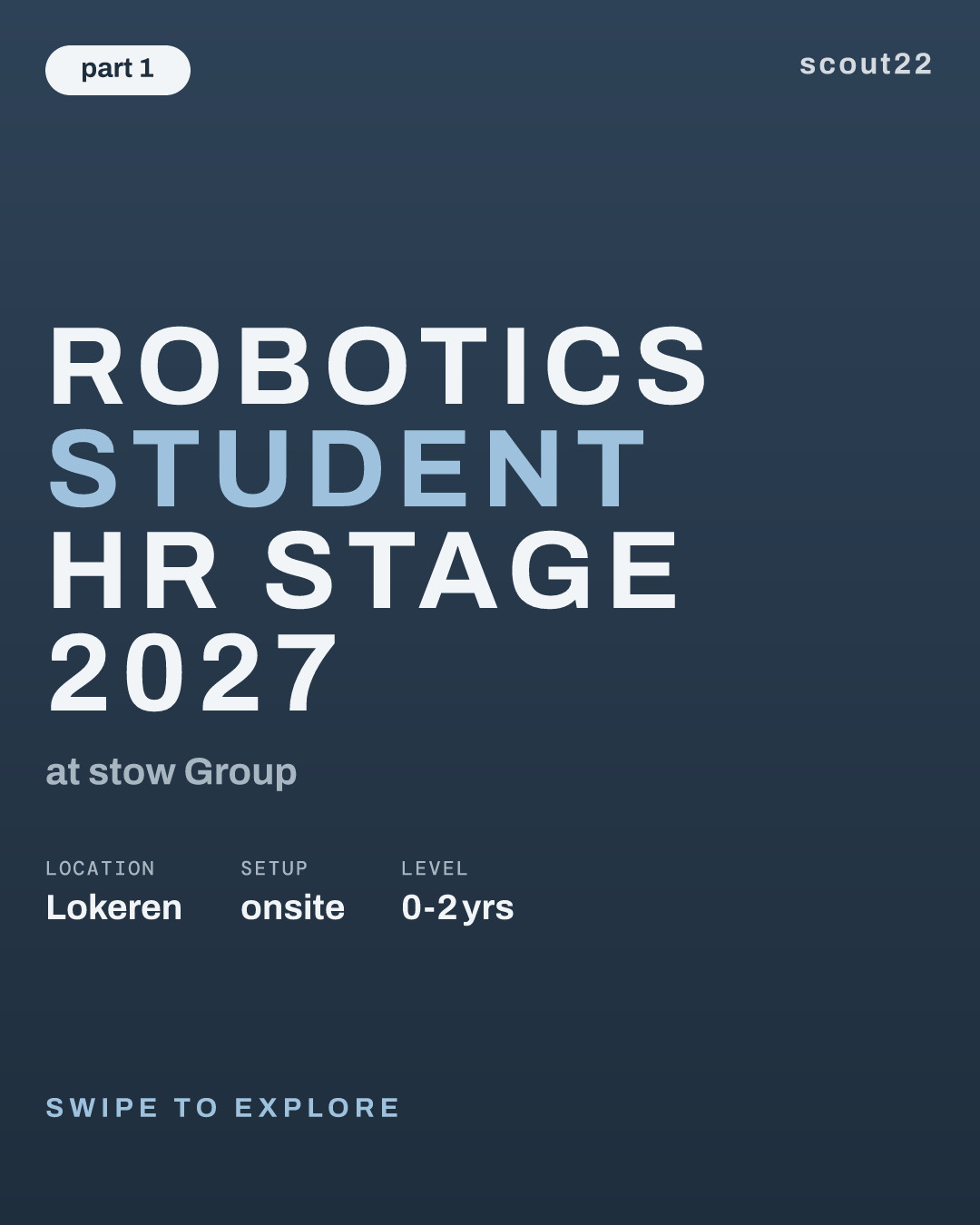 Robotics Student HR Stage 2027 at stow Group