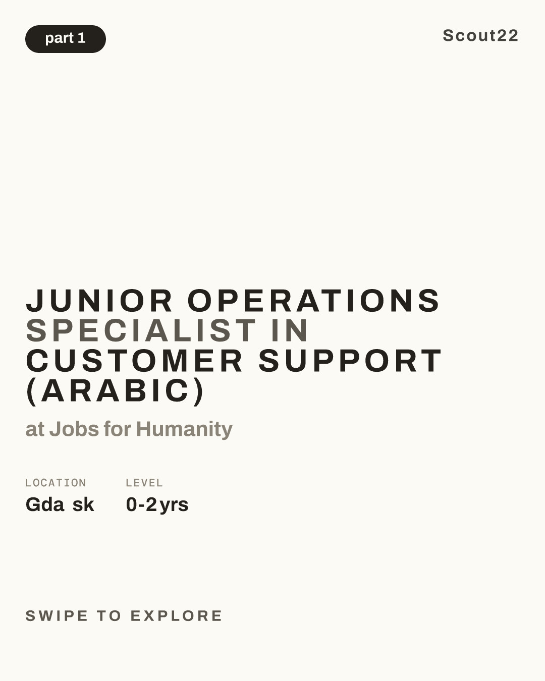 Junior Operations Specialist in Customer Support (Arabic) at Jobs for Humanity