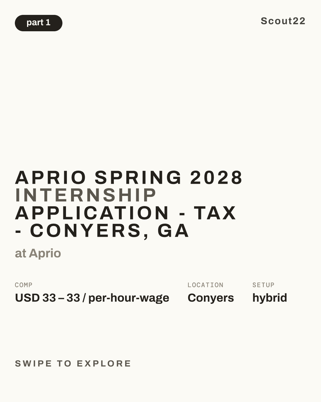 Aprio Spring 2028 Internship Application - Tax - Conyers, GA at Aprio