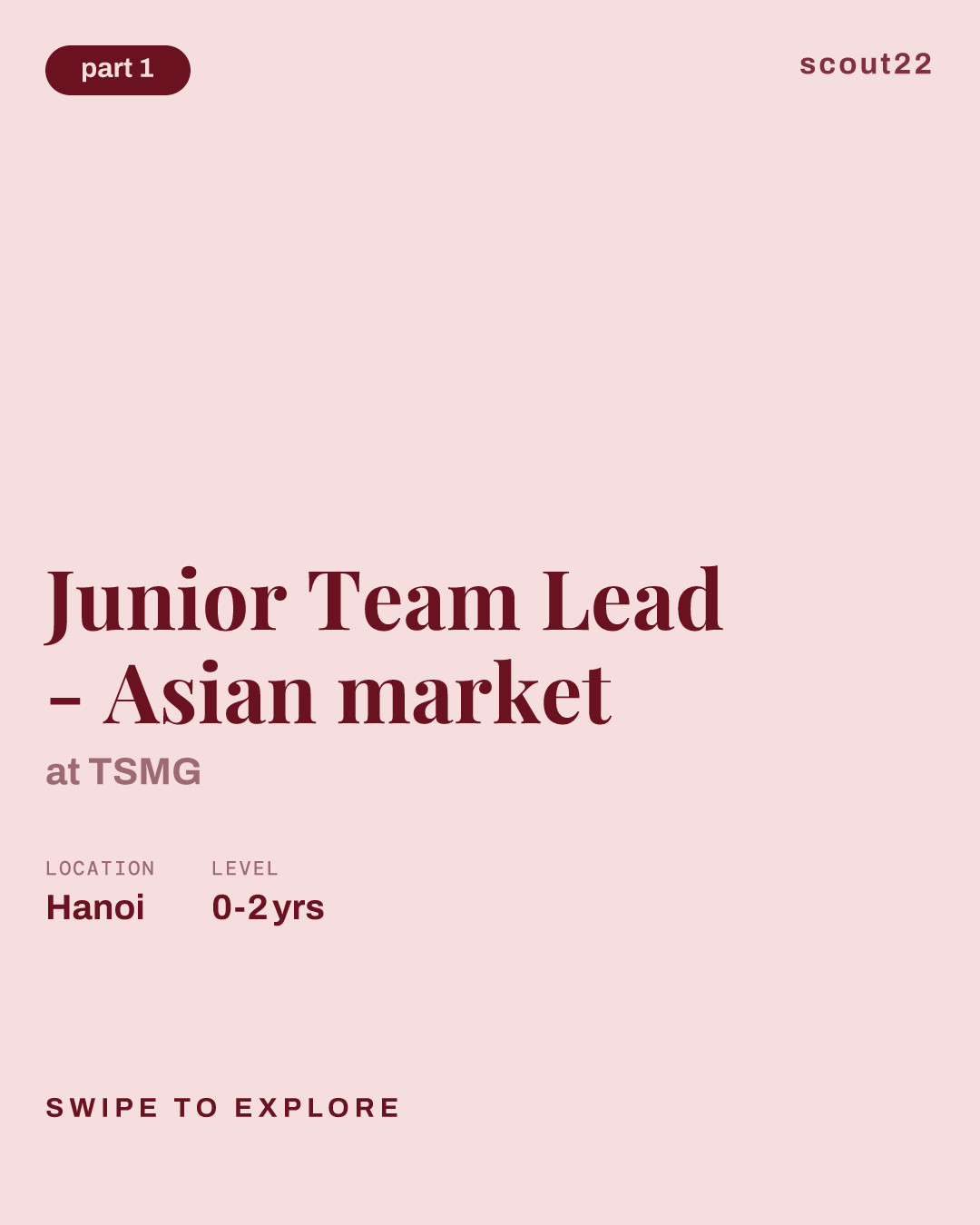 Junior Team Lead - Asian market at TSMG