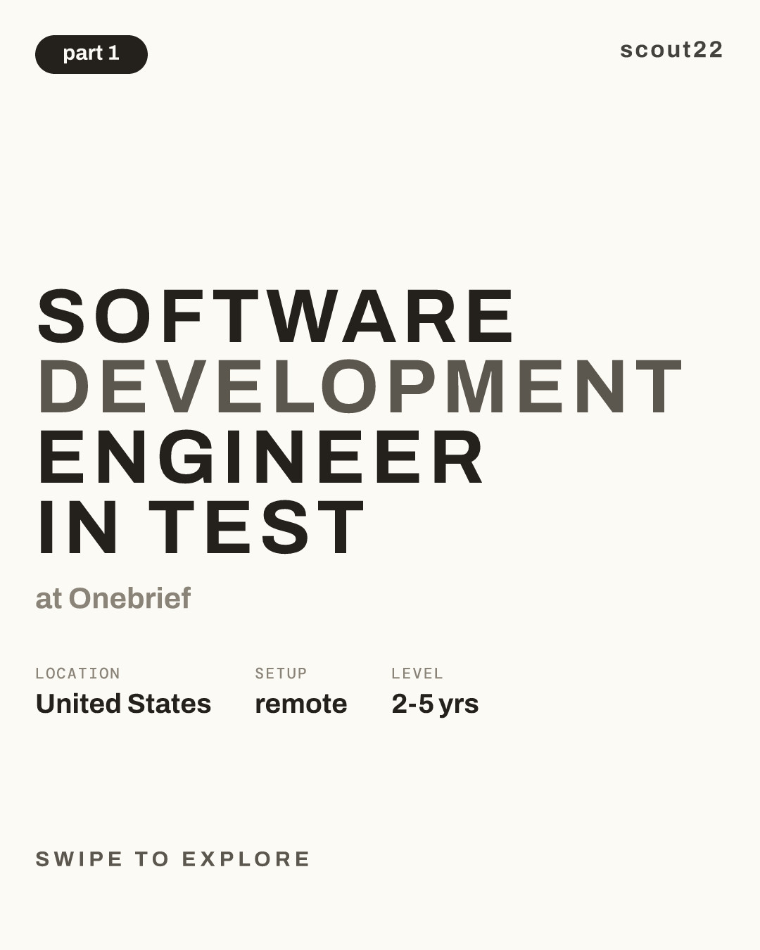 Software Development Engineer in Test at Onebrief