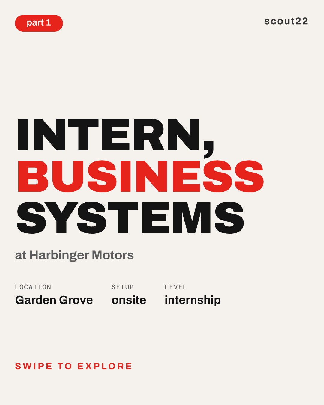 Intern, Business Systems at Harbinger Motors