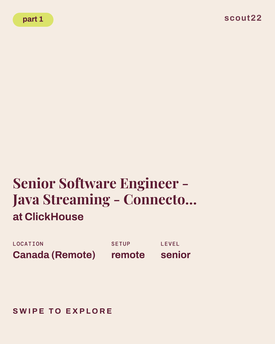 Senior Software Engineer - Java Streaming - Connectors at ClickHouse