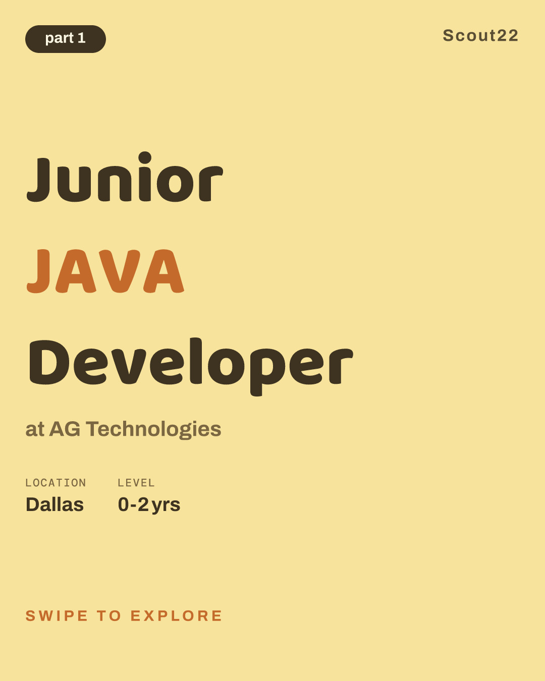 Junior JAVA Developer at AG Technologies