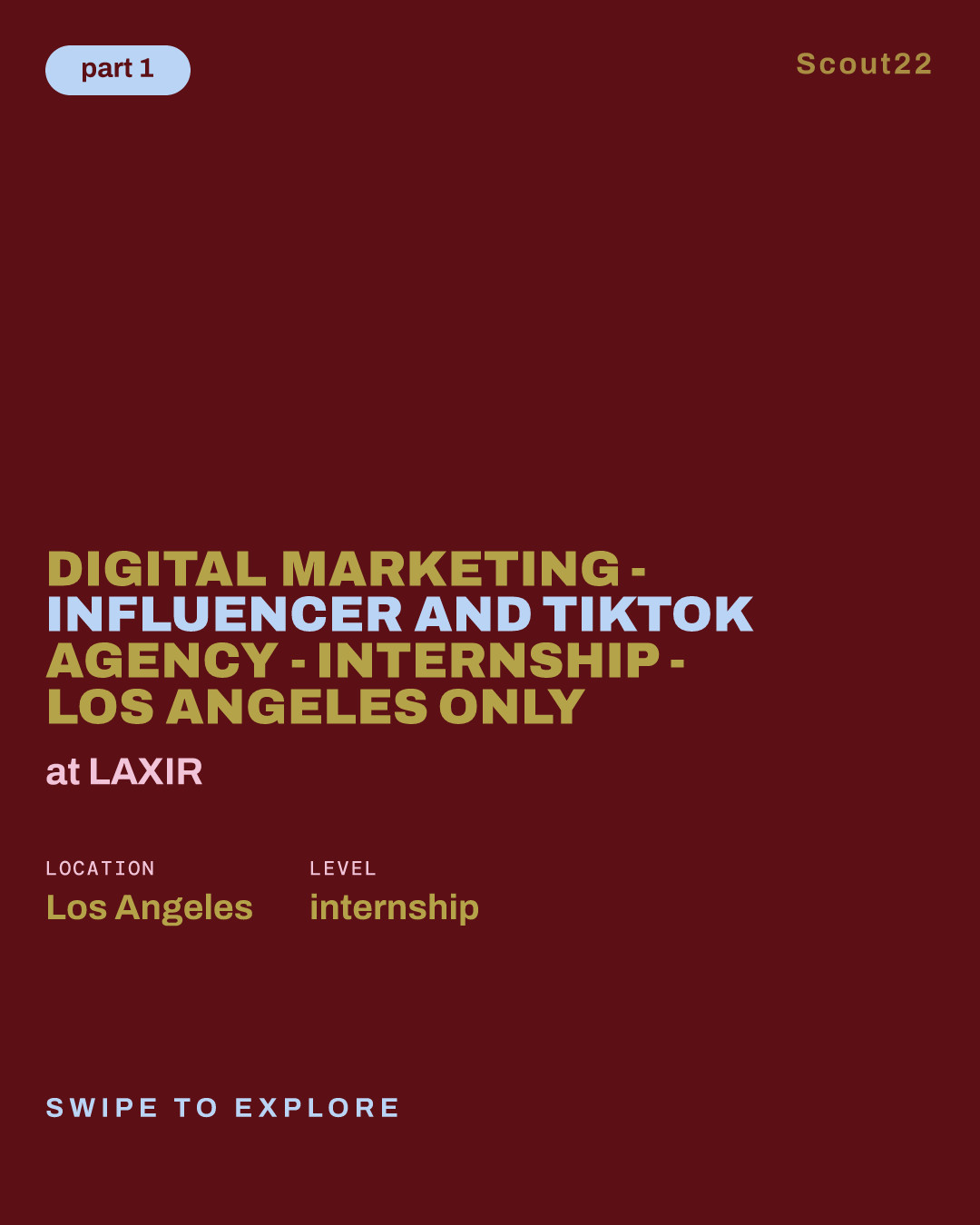 Digital marketing - Influencer and Tiktok Agency  - Internship - LOS ANGELES Only at LAXIR