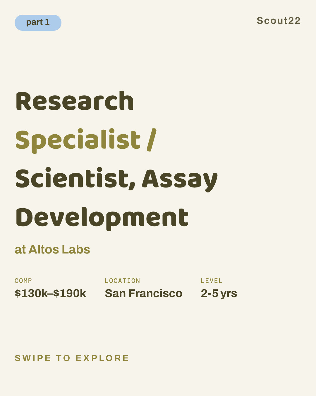 Research Specialist / Scientist, Assay Development at Altos Labs