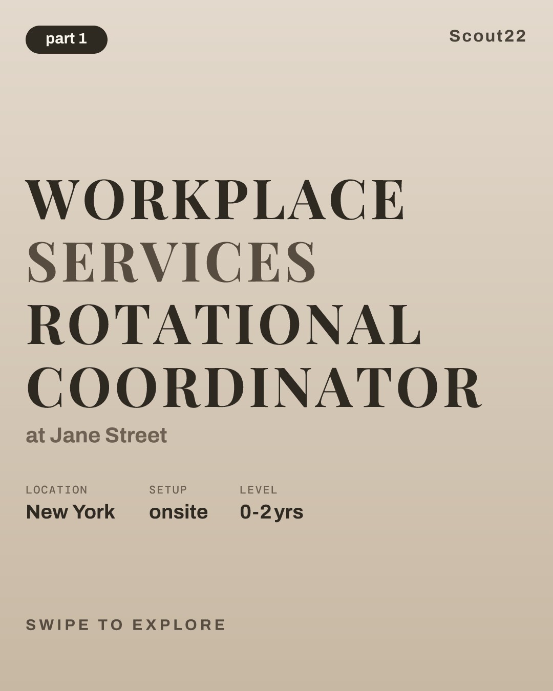 Workplace Services Rotational Coordinator at Jane Street