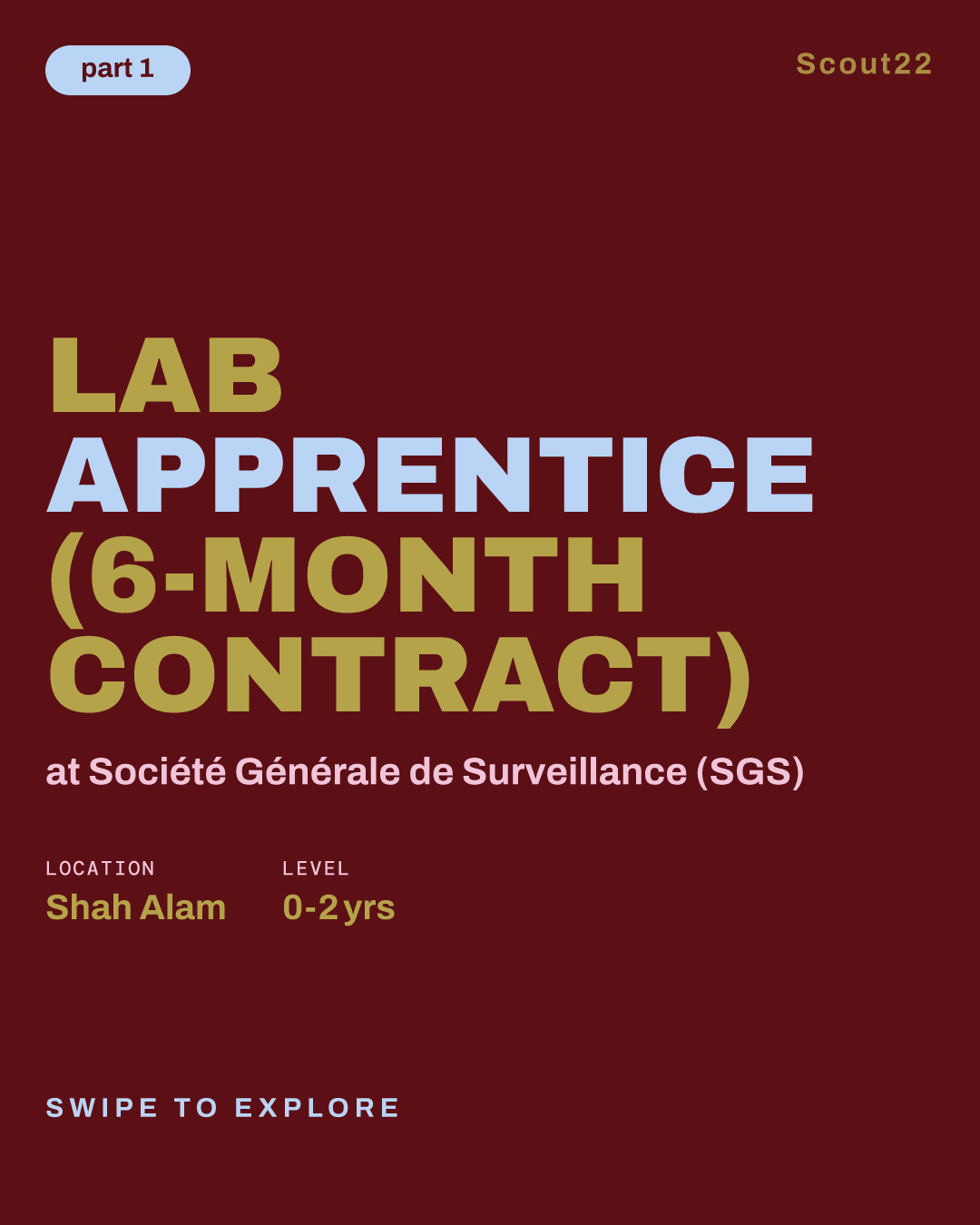 Lab Apprentice (6-month contract) at Société Générale de Surveillance (SGS)