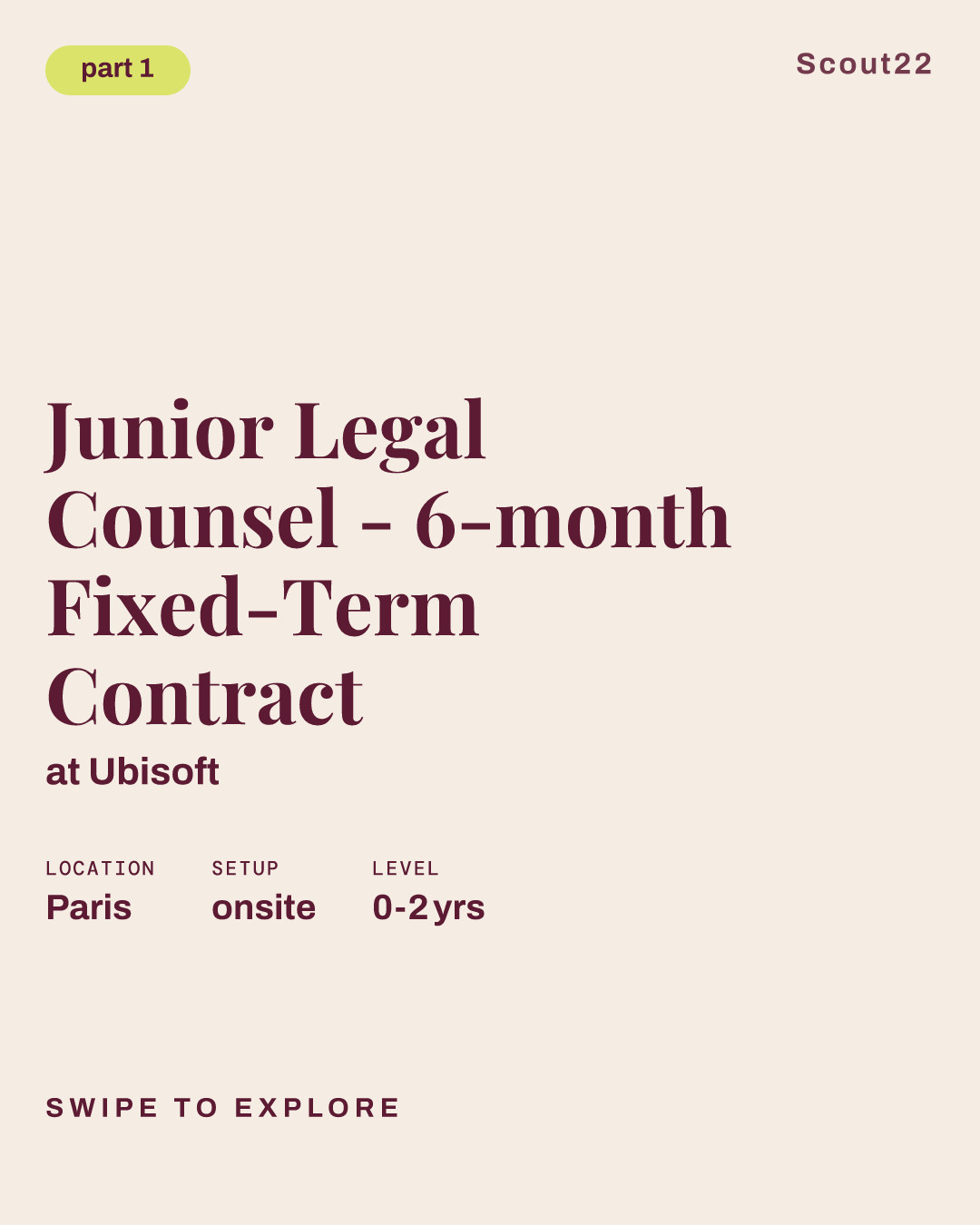 Junior Legal Counsel - 6-month Fixed-Term Contract at Ubisoft