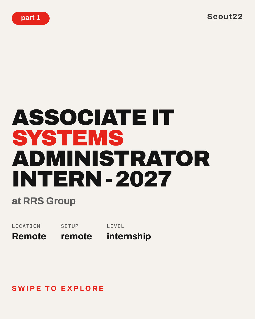 Associate IT Systems Administrator Intern - 2027 at RRS Group
