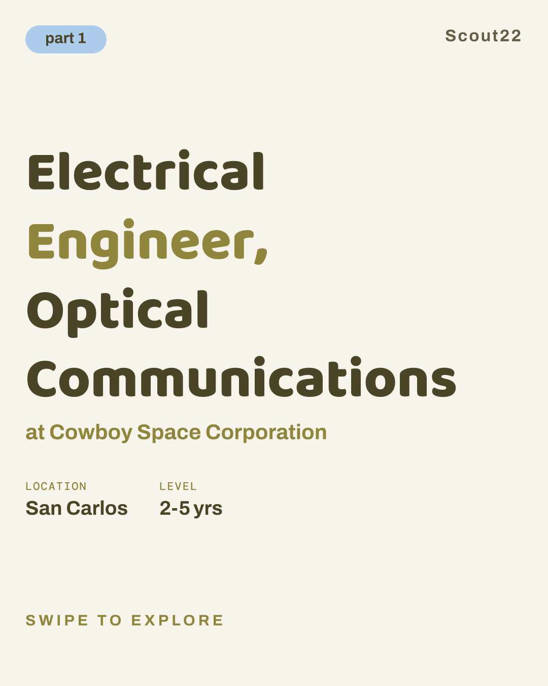 Electrical Engineer, Optical Communications at Cowboy Space Corporation