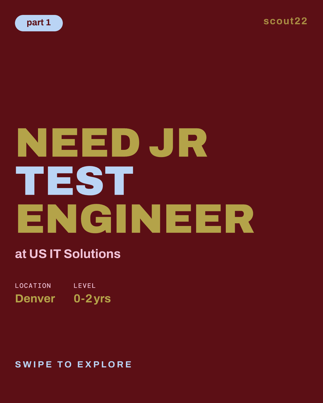 Need Jr Test Engineer at US IT Solutions