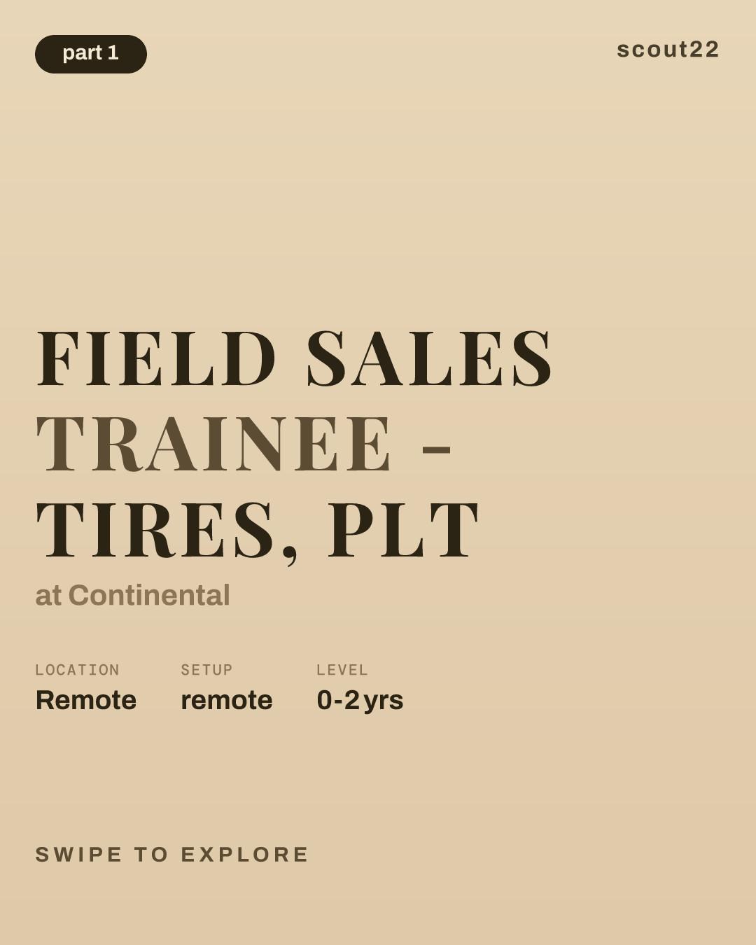 Field Sales Trainee - Tires, PLT at Continental