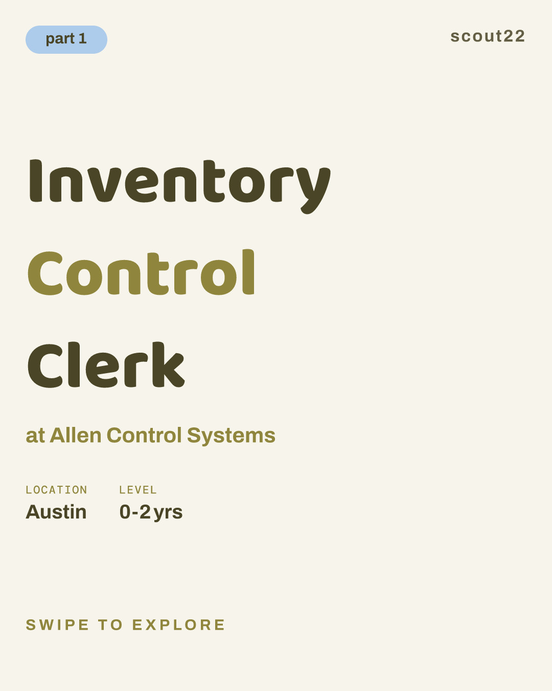 Inventory Control Clerk at Allen Control Systems