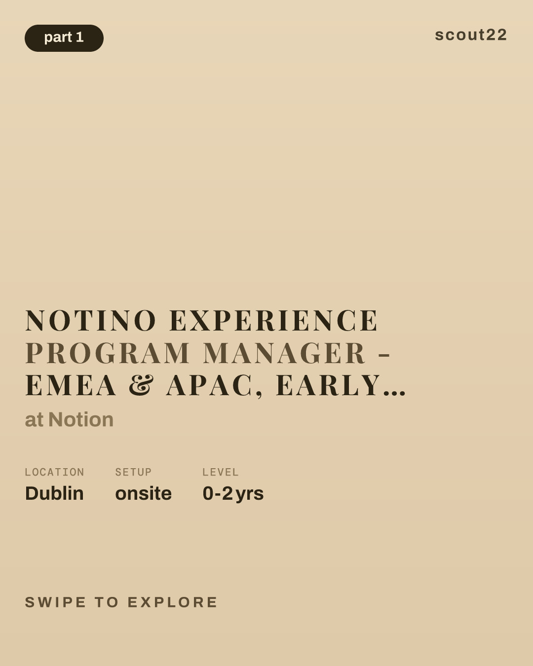 Notino Experience Program Manager - EMEA & APAC, Early Career at Notion