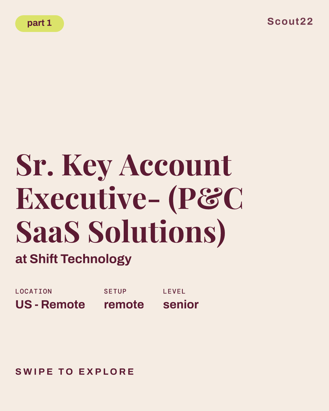 Sr. Key Account Executive- (P&C SaaS Solutions) at Shift Technology