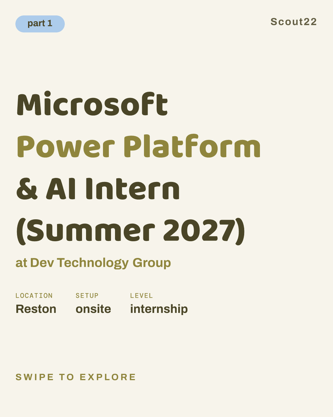 Microsoft Power Platform & AI Intern (Summer 2027) at Dev Technology Group