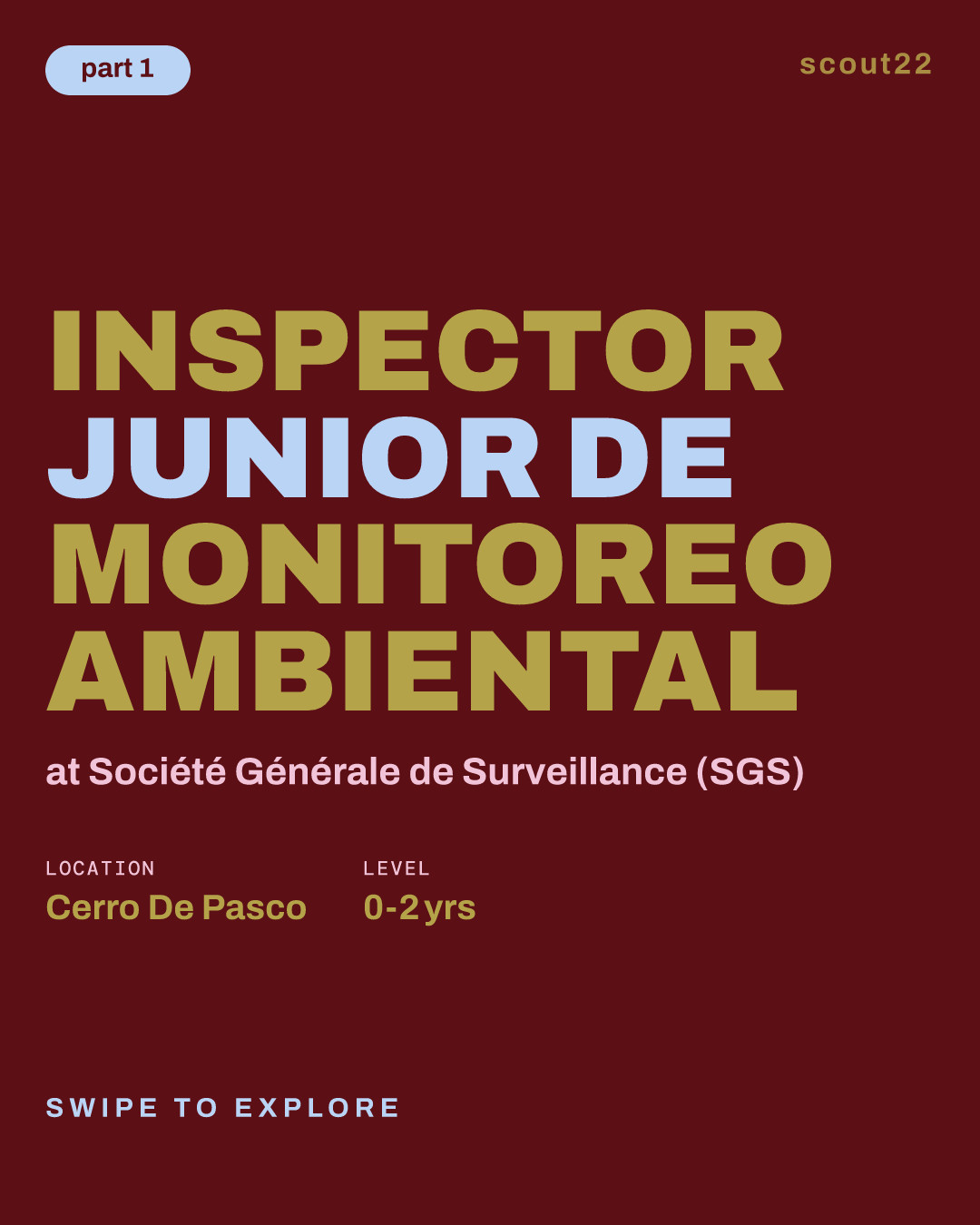 INSPECTOR JUNIOR DE MONITOREO AMBIENTAL at Société Générale de Surveillance (SGS)