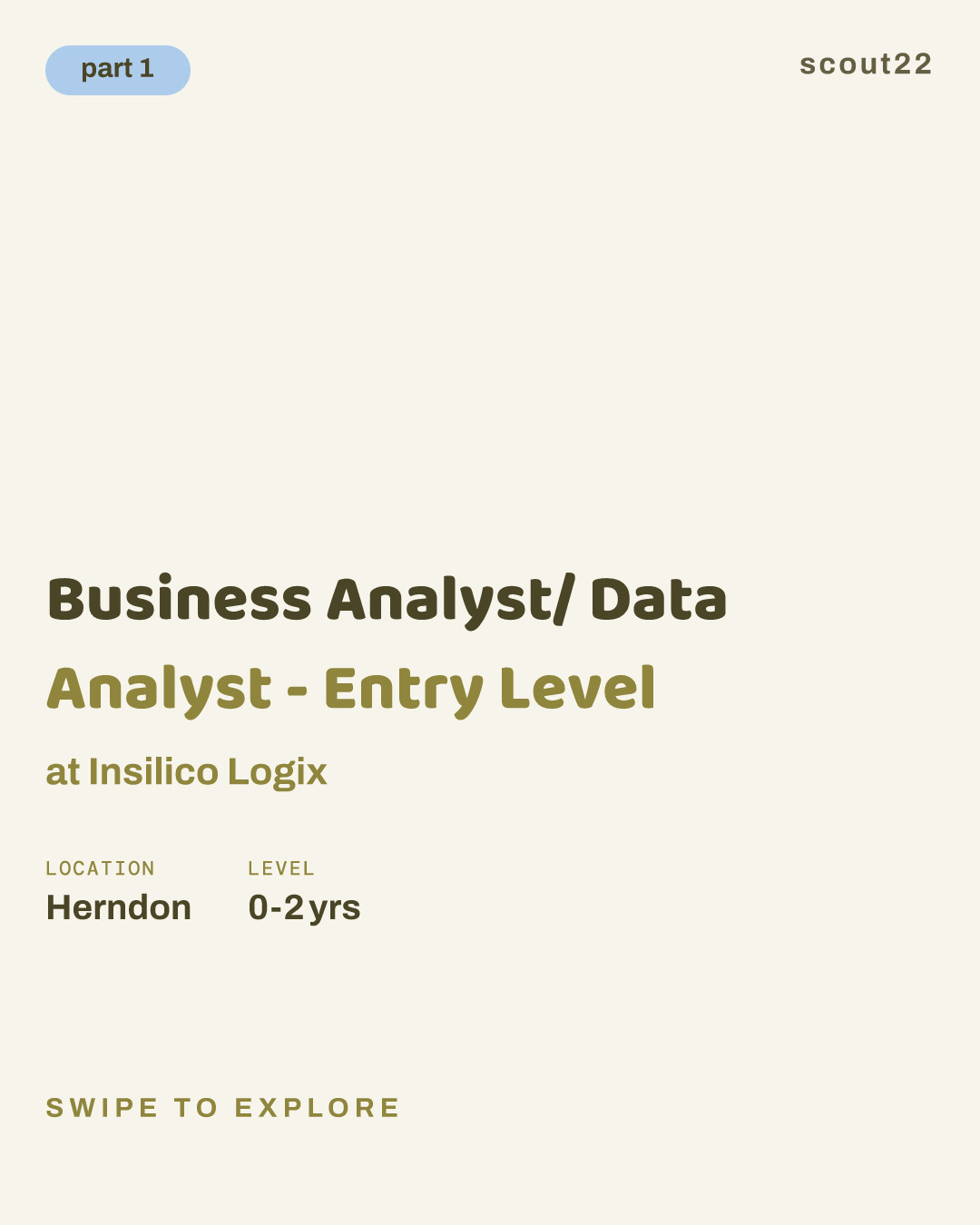 Business Analyst/ Data Analyst - Entry Level at Insilico Logix