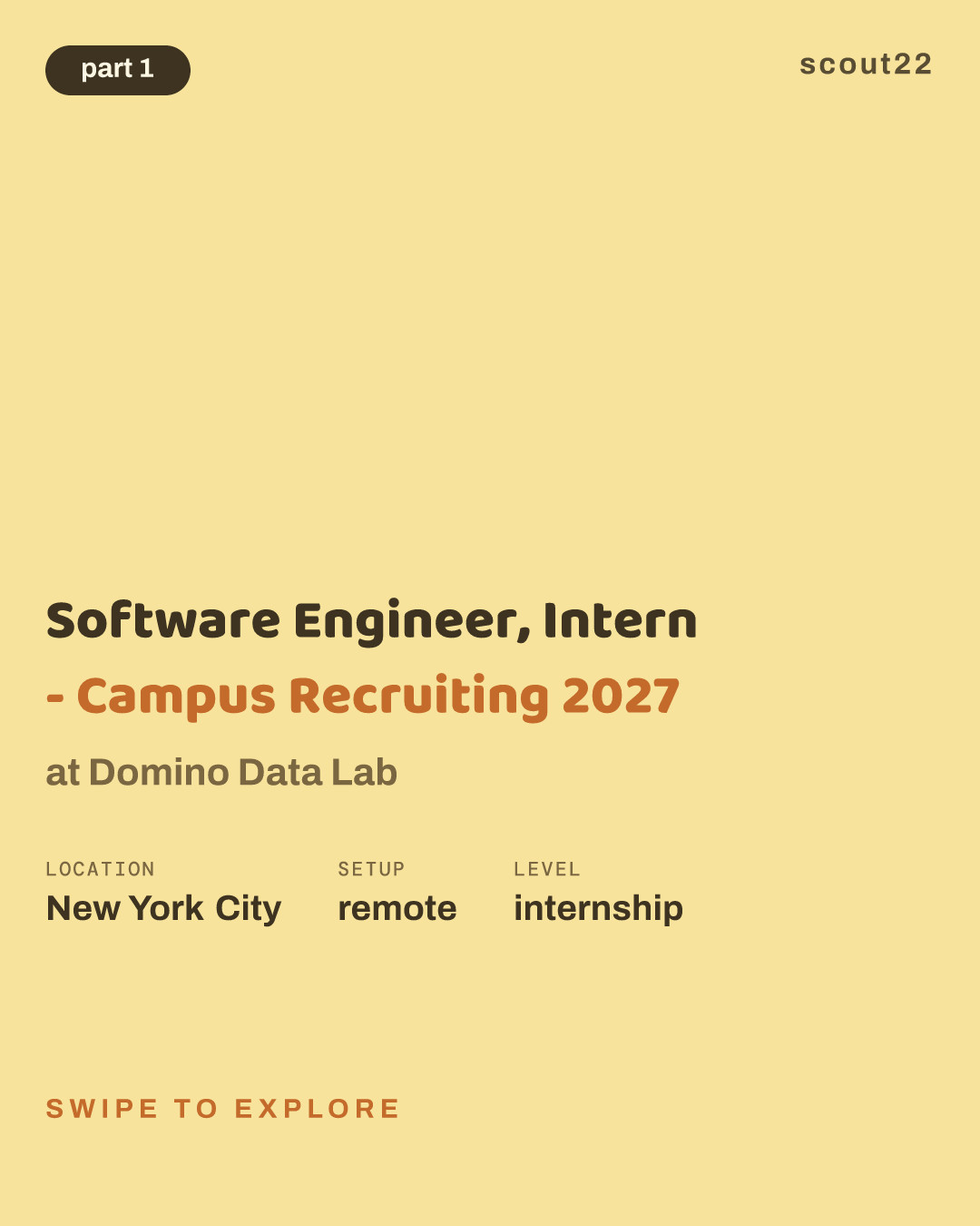 Software Engineer, Intern - Campus Recruiting 2027 at Domino Data Lab