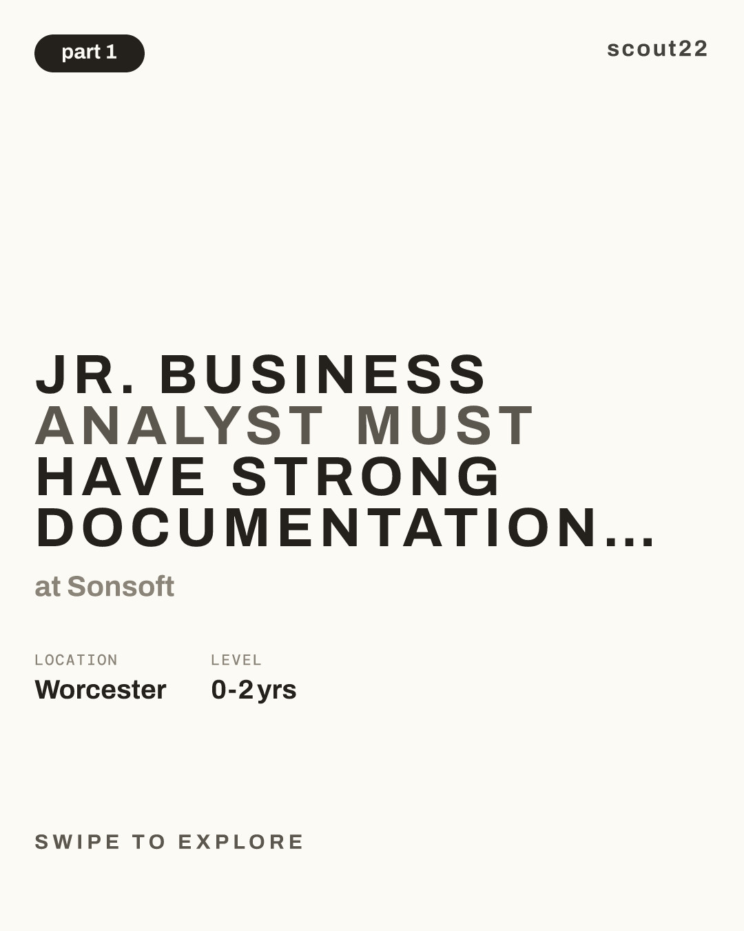 Jr. Business Analyst Must have strong documentation Experience (No H1B) at Sonsoft