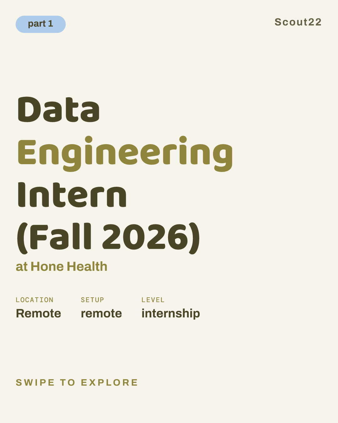 Data Engineering Intern (Fall 2026) at Hone Health