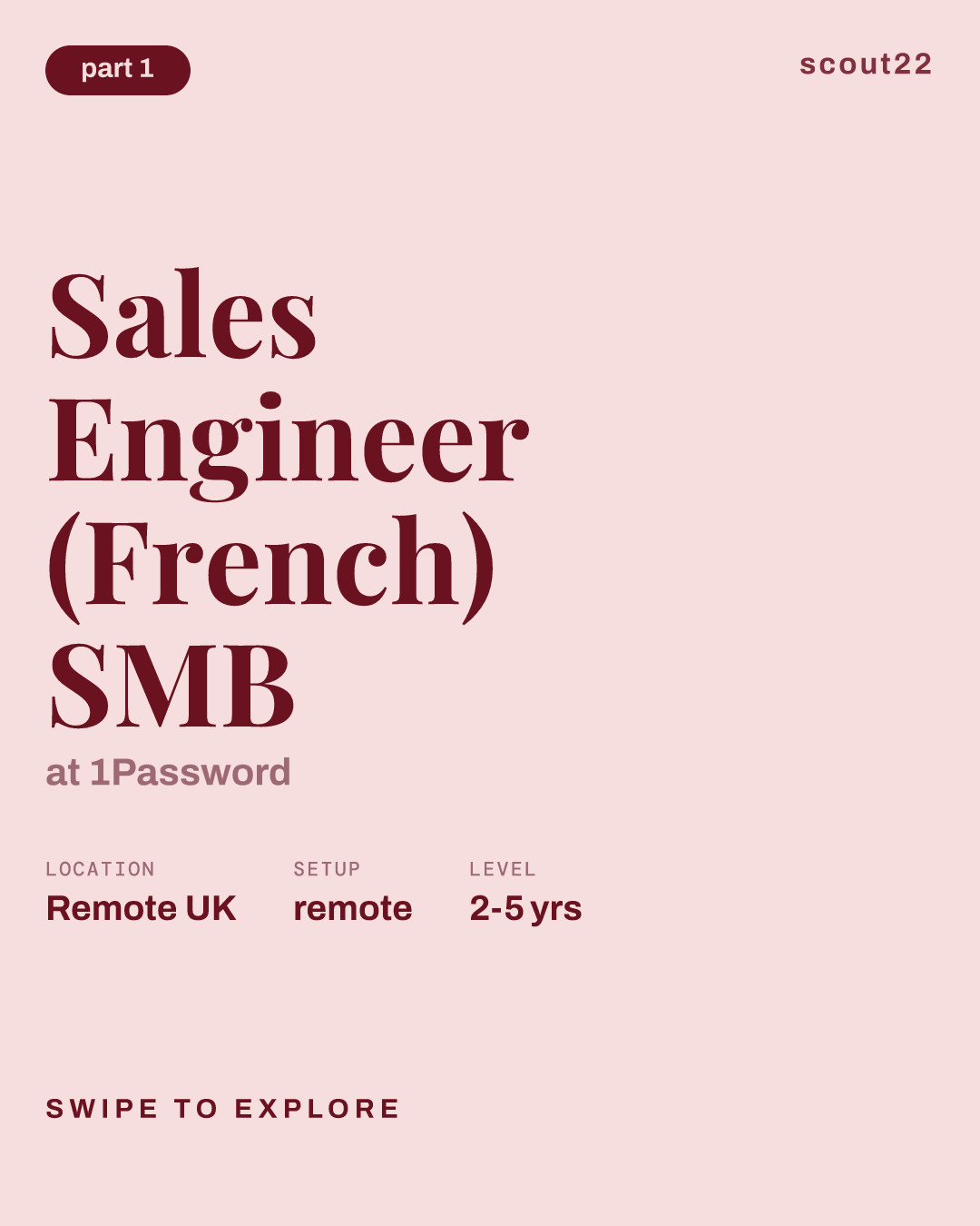 Sales Engineer (French) SMB at 1Password