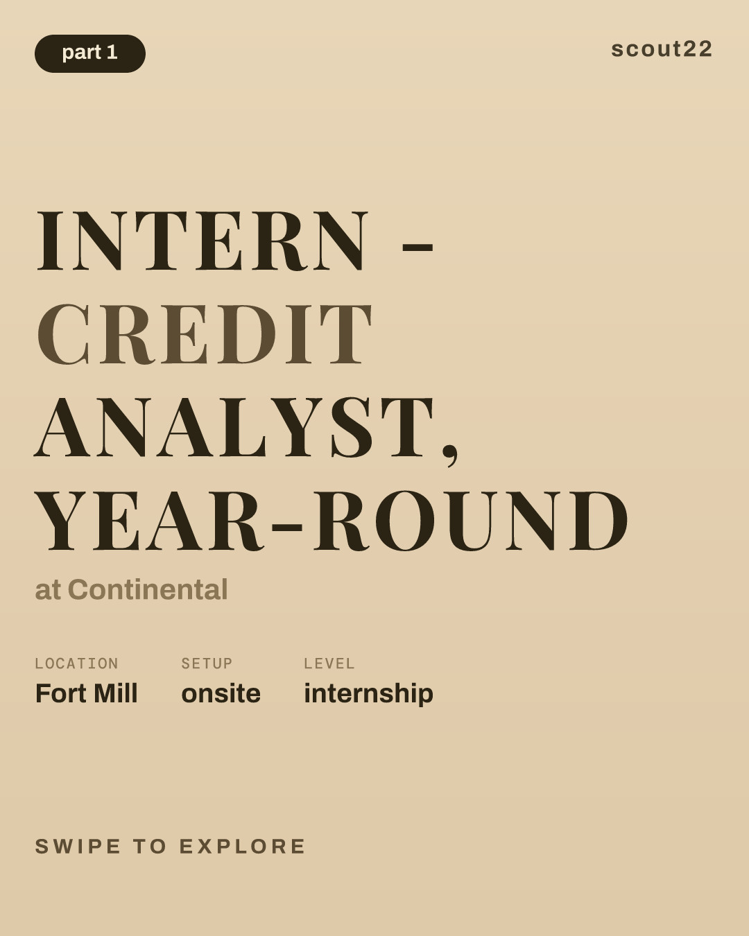Intern - Credit Analyst, Year-Round at Continental